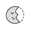 Filled Sleeping Moon Element from Variable Scribbles Set