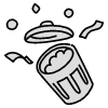 Filled Trash Bin Element from Variable Scribbles Set