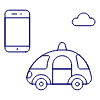 Smart Car App Illustration from UX Line Set