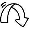 U Turn Solid Arrow Element from Variable Scribbles Set