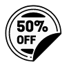 50 Percent Off Sticker element - Free transparent PNG, SVG. No sign up needed.