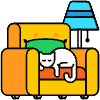 Cat Sleeping On A Couch illustration - Free transparent PNG, SVG. No sign up needed.