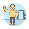 Training Bodybuilder 11 Illustration from UX Colors Set