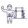 Training Bodybuilder 9 Illustration from UX Line Set