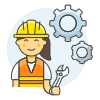 Engineer 6 Illustration from UX Colors Set | Free Download as SVG Vector and Transparent PNG | Streamline illustrations