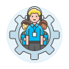 Tech Support Team 1 Illustration from UX Colors Set