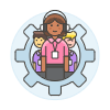 Tech Support Team 2 Illustration from UX Colors Set