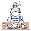 Robot Studying 1 Illustration from Bruxelles Set