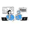 Robot Work Office Team Illustration from Brooklyn Set