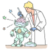 Scientists Working On Robot Computer Brain illustration - Free transparent PNG, SVG. No sign up needed.