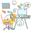 Overworked Employee 2 illustration - Free transparent PNG, SVG. No sign up needed.
