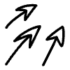 All Pointing Triangle Arrows Line Element from Variable Scribbles Set