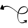 Both Direction Swirl Arrow Doodle Element from Beveled Scribbles Set