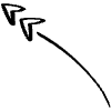 Double Triangle Doodle Arrow Head Element from Beveled Scribbles Set