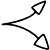 Split Triangle Line Arrow Element from Variable Scribbles Set