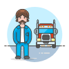 Truck And Driver 1 illustration - Free transparent PNG, SVG. No sign up needed.