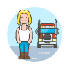 Truck And Driver 4 illustration - Free transparent PNG, SVG. No sign up needed.