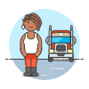 Truck And Driver 5 illustration - Free transparent PNG, SVG. No sign up needed.