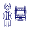 Truck And Driver 1 illustration - Free transparent PNG, SVG. No sign up needed.