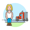 Trucker On Road 4 Illustration from UX Colors Set