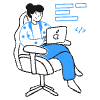 Programmer On Chair illustration - Free transparent PNG, SVG. No sign up needed.