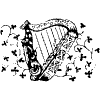 Harp Music Instrument Element from Vintage Illustrations Set
