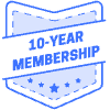 10 Year Membership Bookmark Element from Badges Classic - Shadow Set
