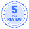 5 Star Review Circle Element from Badges Classic - Shadow Set