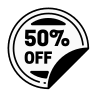 50 Percent Off Sticker Element from Badges Geometric Set