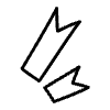 Abstract Highlight Ribbon Filled Element from Scribbles - Variable Line Thickness Set