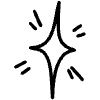Abstract Star Wink Sparkle Filled 3 Element from Scribbles - Variable Line Thickness Set