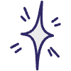 Abstract Star Wink Sparkle Filled 3 Element from Scribbles - Variable Line Thickness Set