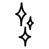 Abstract Star Wink Sparkle Filled 4 Element from Scribbles - Variable Line Thickness Set