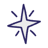 Abstract Star Wink Sparkle Filled 5 Element from Scribbles - Variable Line Thickness Set