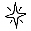 Abstract Star Wink Sparkle Filled 5 Element from Scribbles - Variable Line Thickness Set