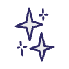 Abstract Star Wink Sparkle Filled 8 Element from Scribbles - Variable Line Thickness Set