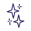 Abstract Star Wink Sparkle Line 8 Element from Scribbles - Variable Line Thickness Set