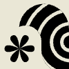 Bird And Flower Focus Element from Patterns Tiles - Monochrome Set