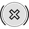 Button Frame Circle Delete Thick 3 Element from Cyber GUI Elements Set