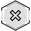 Button Frame Hexagon Delete Thick Element from Cyber GUI Elements Set