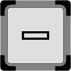 Button Frame Square Remove Thick 3 Element from Cyber GUI Elements Set