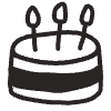 Cake 1 Element from Doodles - Monochrome Set