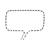 Chat Bubble Horizontal Small Thought Dash Filled Element from Bubbles - Variable Line Thickness Set