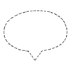 Chat Bubble Oval Point Dash Filled Element from Bubbles - Variable Line Thickness Set