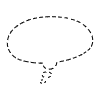 Chat Bubble Oval Small Thought Dash Filled Element from Bubbles - Variable Line Thickness Set