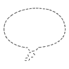 Chat Bubble Oval Thought Dash Filled Element from Bubbles - Variable Line Thickness Set