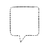 Chat Bubble Square Point Dash Filled Element from Bubbles - Variable Line Thickness Set