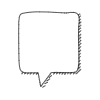 Chat Bubble Square Point Shadow Filled Element from Bubbles - Variable Line Thickness Set