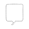Chat Bubble Square Thought Dash Filled Element from Bubbles - Variable Line Thickness Set