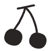 Cherry Fruit Element from Doodles - Monochrome Set